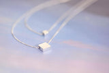 925 Silver Square Double Necklaces For Women