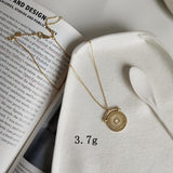 925 Sterling Silver Round Circle Element Pattern Necklace
