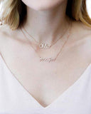 925 Silver Personalized Nameplate Necklace with 2 Names for Girlfriend