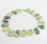 17-22-25-30mm Green Fancy Nugget Gemstone Beads 15''
