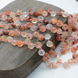 Hematoid Quartz Faceted Water Drop Beads 7x7mm - 52 Beads