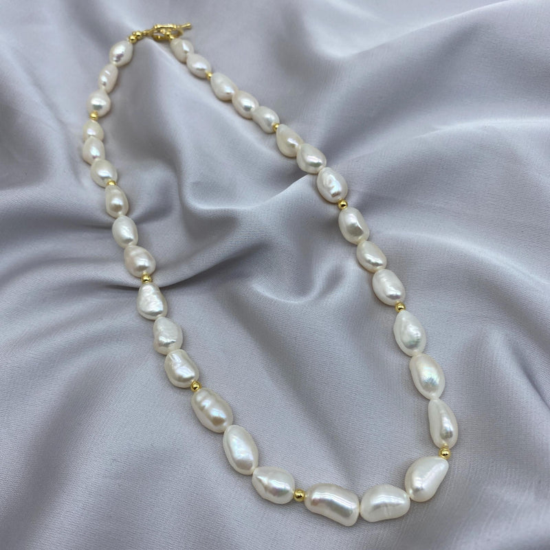 Baroque Pearl Necklace Freshwater Choker Wedding Jewelry
