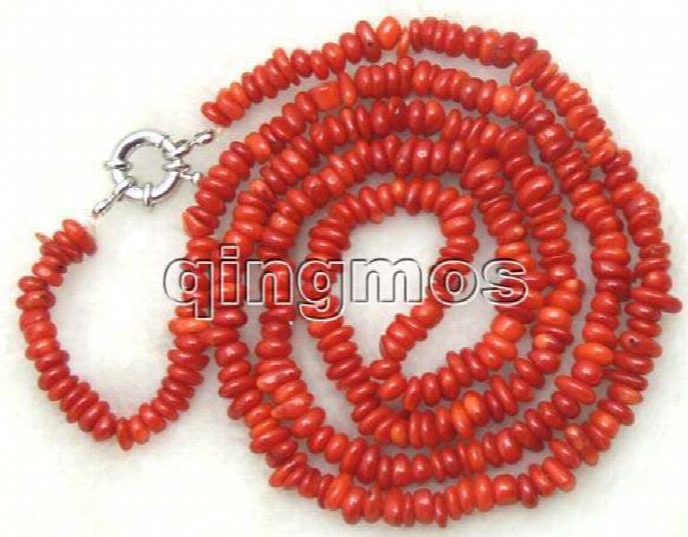 32" Natural Red Coral Necklace