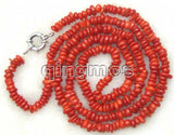 32" Natural Red Coral Necklace