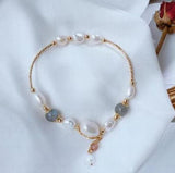 Baroque Pearl Moonstone Bracelet Wedding Jewelry for Women