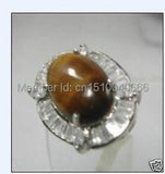 Tiger-Eyes Jade Crystal Ring Size 7 8 9