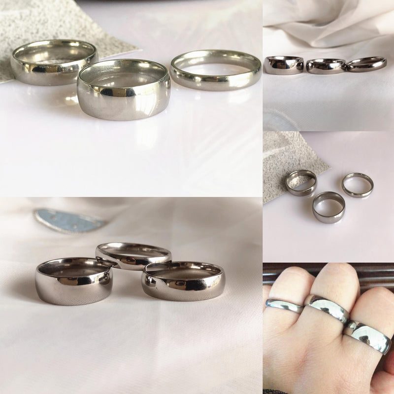 50Pcs Stainless Steel Wedding Rings for Men Women