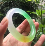 Natural Jade Bangle Charm Jewellery Hand-Carved Jadeite Bracelet