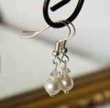 Crystal Beads Freshwater Pearl S925 Silver Dangle Earrings 4-8mm