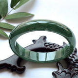 Dark Green Burmese Jadeite Bracelet, Princess Jewelry, 54-62mm