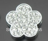 20pcs 18mm Rhinestones Flower Slide Charm for DIY Pet Collar Wristband