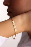 Personalized Bar Bracelet for Women, Engraved Initial Nameplate