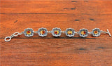 Vintage Look Amber Bracelet Antique Silver Plated Jewelry