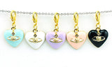 Enamel Heart Pendants Lobster Clasp Charm for Women Necklaces