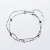 S925 Sterling Silver Beads Double Chain Bracelets