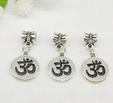 100Pcs Tibetan Silver Yoga OM Charms for Bracelet Pendant 30x15mm