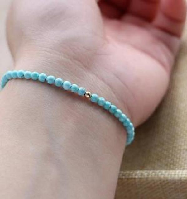Turquoise Bracelet 925 Sterling Silver Stretched Bracelet