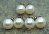 8.5mm Freshwater Pearl Earrings Silver Stud Earring Wedding Women Jewelry