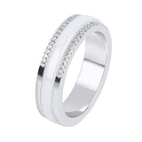 Two Row CZ Crystal Women Rings Never Fade Ceramic Healthy Jewelry Women