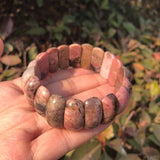 Natural Rhodonite Bracelet Crystal Healing Stone Women Jewelry Gift