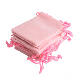 50Pcs Pink Velvet Drawstring Pouch Jewelry Bag 7x9cm Christmas Wedding Gift Bags