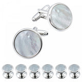 Mother of Pearl Cufflinks and Studs Set for Tuxedo Shirts