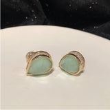 Drop-shaped Cubic Zirconia Women's Earrings with Pink Gemstone Inlay