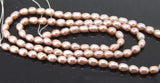4-5mm Rice Pink Freshwater Pearl Loose Beads 14in DIY Necklace