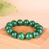 Burmese Emerald Green Round Bead Bracelet for Men and Women