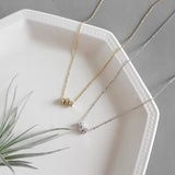 925 Silver Necklace Round Zircon Pendant Choker Jewelry