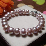 Natural Freshwater Pearl Bracelet with Silver Flower Clasp