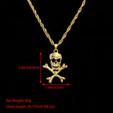 Vintage Punk Skull Head Pendant Necklace Halloween Gift