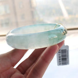 Zheru Jewelry Natural Burmese Jade 54-64mm Ice Light Two-Tone Bracelet