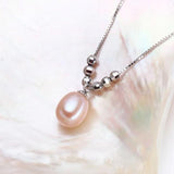 Freshwater Pearl Drop Pendant 925 Sterling Silver Choker Necklace