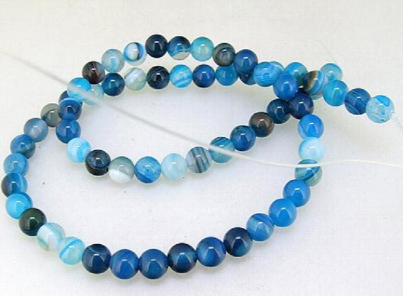 Agate 6mm Round Gemstone Beads 15'' Strand