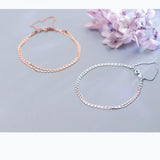 925 Sterling Silver Sweet Rose Double Chain Bracelet Jewelry Gift