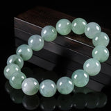 Natural Burmese Jadeite Round Bead Bracelet Men's Women's Jewelry Gift
