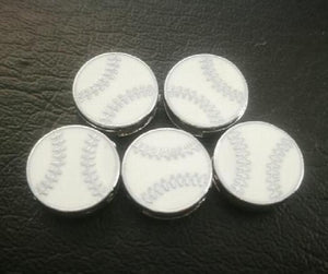 100pcs 8mm Baseball Slide Charms for Leather Wristband Jewelry
