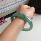 Natural Myanmar Jadeite Light Flower Bracelet 54-64mm Princess Jewelry
