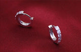 925 Silver Zircon Stud Earrings Elegant Women Jewelry