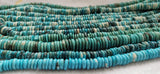 16inch Brown Turquoise Heishi Wheel 6-14mm Round Smooth Beads