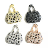 Bling Zirconia Pave Handbag Pendant Charm Jewelry Accessory