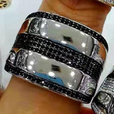 Square Box Geometry Statement Ring For Women Wedding Cubic Zircon Dubai Bridal