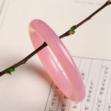 Zheru Jewelry Natural Agate Chalcedony Light Pink 54mm-64mm Bracelet