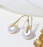 Coin Freshwater Pearl Dangle Earrings - Lady Gift
