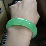Certified Natural Burmese Jade Light Green Two-Color 54-64mm Bracelet