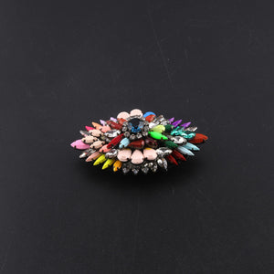 Shourouk Colorful Crystal Brooch Vintage Unique Women Jewelry