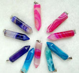 Mixed Natural Stone Pillar Pendant Set for DIY Jewelry Making
