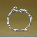 Ethnic Carved Orchid Silver Bracelet - Cold Silver Jewelry