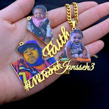 Kids Name Necklace Acrylic Picture Pendant Gift